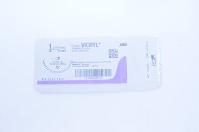 Eticon J480 1 Coated VICRYL CP 40mm 1/2c Reverse Cutting, 27 inch (x)